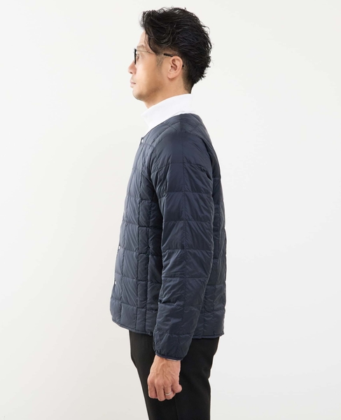 【TAION/タイオン】ベーシック クルーネックボタン インナーダウンジャケット 詳細画像 ダークネイビー 3