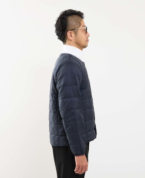 【TAION/タイオン】ベーシック クルーネックボタン インナーダウンジャケット 詳細画像 ダークネイビー 5