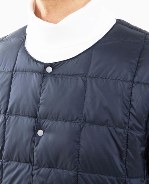 【TAION/タイオン】ベーシック クルーネックボタン インナーダウンジャケット 詳細画像 ダークネイビー 6