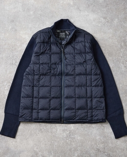 【TAION/タイオン】ベーシック ハイネックWジップ ニットスリーブダウンジャケット