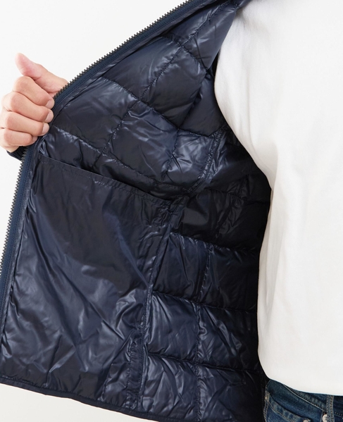 【TAION/タイオン】ベーシック ハイネックWジップ ニットスリーブダウンジャケット 詳細画像 ダークネイビー 10