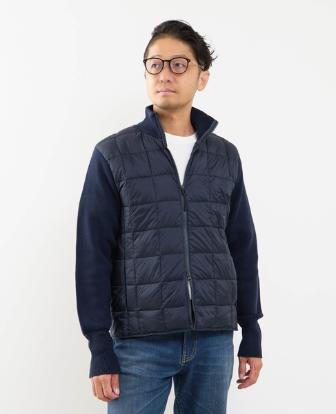 【TAION/タイオン】ベーシック ハイネックWジップ ニットスリーブダウンジャケット 詳細画像 ダークネイビー 18