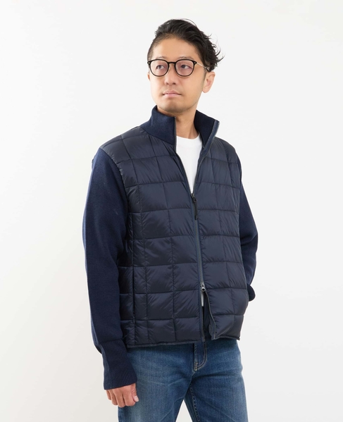 【TAION/タイオン】ベーシック ハイネックWジップ ニットスリーブダウンジャケット 詳細画像 ダークネイビー 19