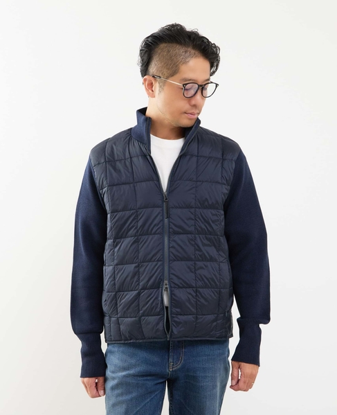 【TAION/タイオン】ベーシック ハイネックWジップ ニットスリーブダウンジャケット 詳細画像 ダークネイビー 20