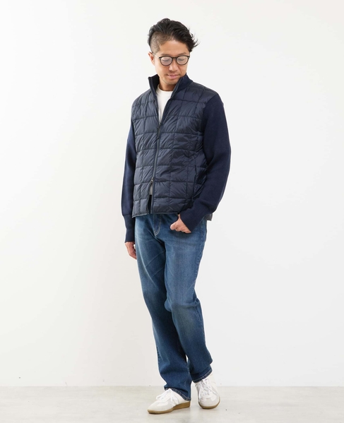 【TAION/タイオン】ベーシック ハイネックWジップ ニットスリーブダウンジャケット 詳細画像 ダークネイビー 21