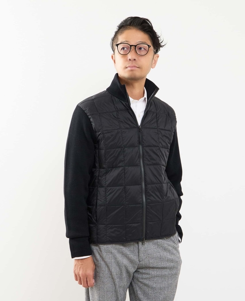 【TAION/タイオン】ベーシック ハイネックWジップ ニットスリーブダウンジャケット 詳細画像 ダークネイビー 25