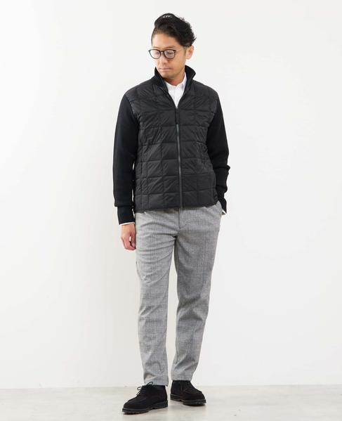 【TAION/タイオン】ベーシック ハイネックWジップ ニットスリーブダウンジャケット 詳細画像 ダークネイビー 27