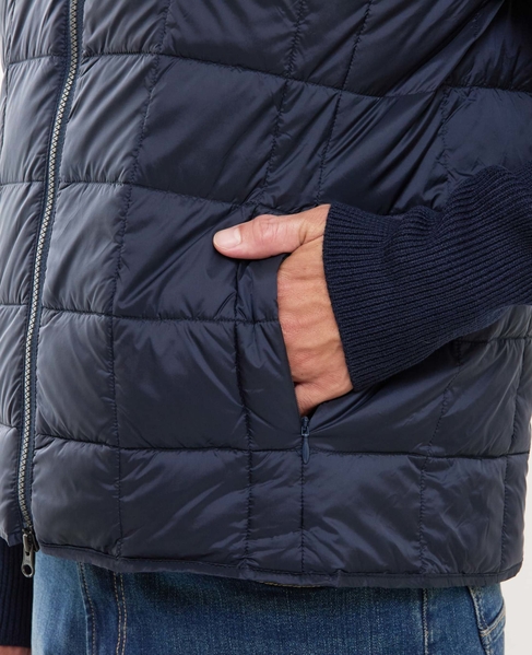 【TAION/タイオン】ベーシック ハイネックWジップ ニットスリーブダウンジャケット 詳細画像 ダークネイビー 7