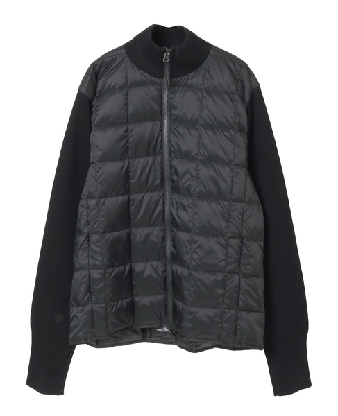 【TAION/タイオン】ベーシック ハイネックWジップ ニットスリーブダウンジャケット 詳細画像 ブラック 2