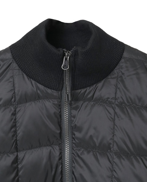 【TAION/タイオン】ベーシック ハイネックWジップ ニットスリーブダウンジャケット 詳細画像 ブラック 4