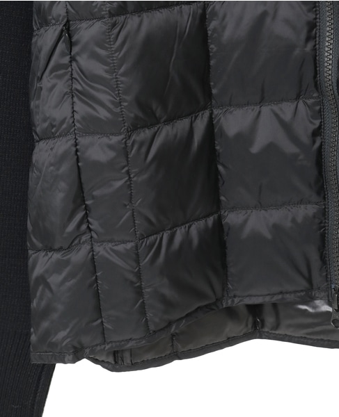 【TAION/タイオン】ベーシック ハイネックWジップ ニットスリーブダウンジャケット 詳細画像 ブラック 6