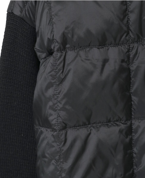 【TAION/タイオン】ベーシック ハイネックWジップ ニットスリーブダウンジャケット 詳細画像 ブラック 8