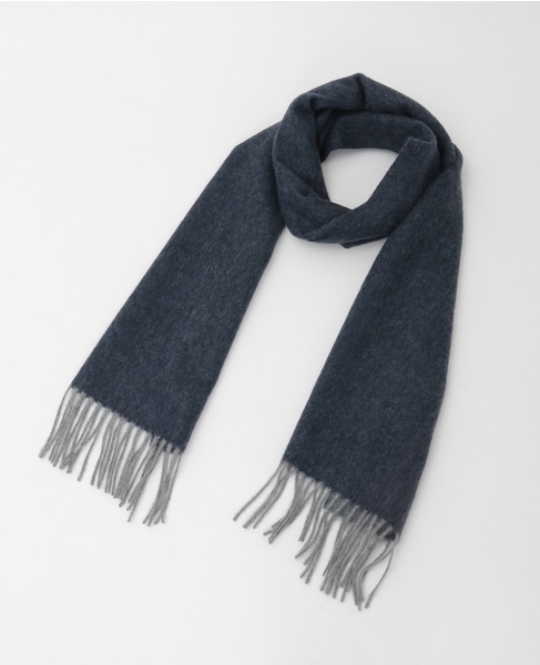 カシミヤリバーシブルマフラー 詳細画像 ネイビー 7