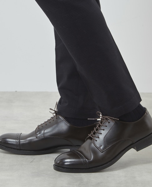 外羽根ストレートチップレザーシューズ 詳細画像 ブラウン 2