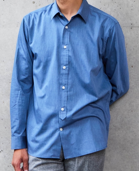 《WEB限定》SIDOGRAS スタンダードレギュラーカラーシャツ 詳細画像 インディゴ 4