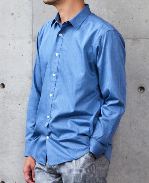 《WEB限定》SIDOGRAS スタンダードレギュラーカラーシャツ 詳細画像 インディゴ 5