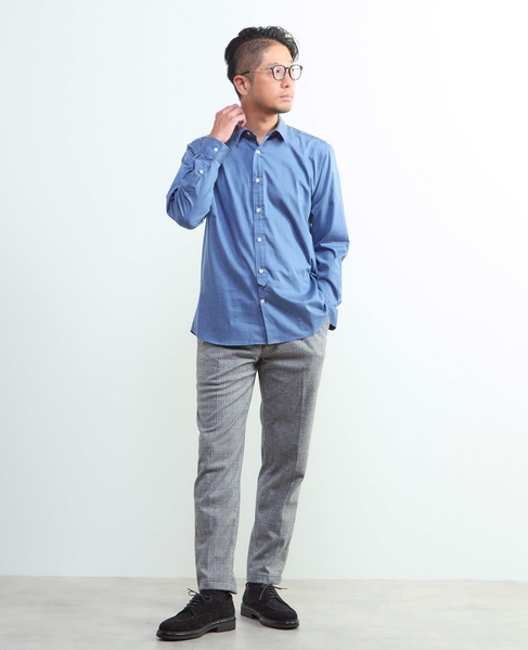 《WEB限定》SIDOGRAS スタンダードレギュラーカラーシャツ 詳細画像 インディゴ 7
