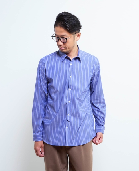 《WEB限定》SIDOGRAS スタンダードレギュラーカラーシャツ 詳細画像 ストライプＢ 1