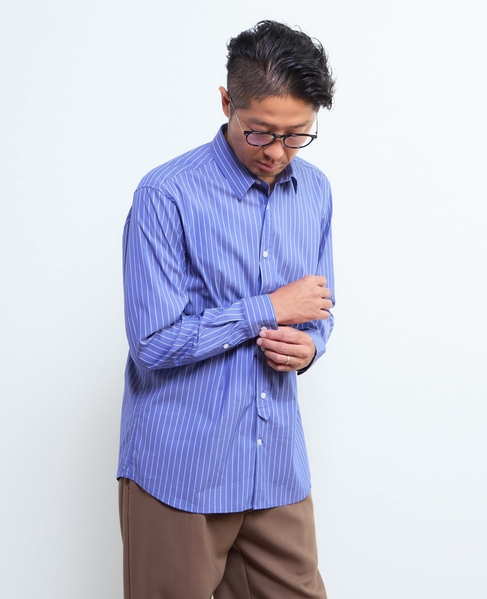 《WEB限定》SIDOGRAS スタンダードレギュラーカラーシャツ 詳細画像 ストライプＢ 3