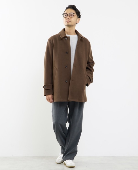 《WEB限定》テックメルトンバルカラーショートコート 詳細画像 ブラウン 15