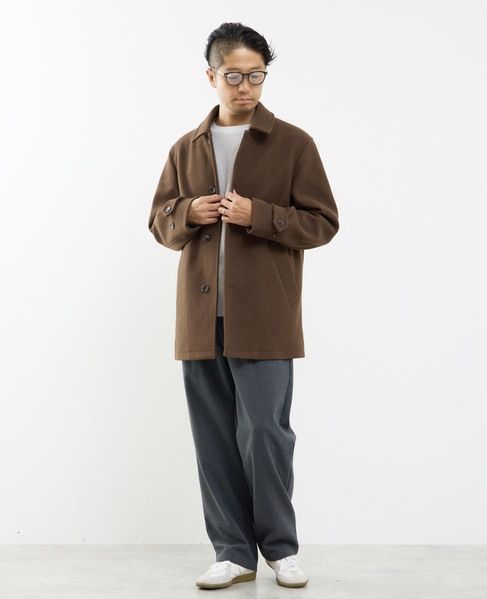 《WEB限定》テックメルトンバルカラーショートコート 詳細画像 ブラウン 16