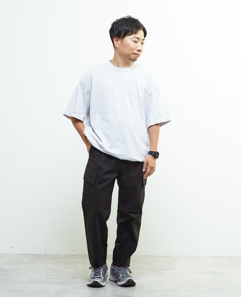 《WEB限定》【全6サイズ展開】クールエアストレッチテーパードカーゴパンツ 詳細画像 ブラック 11