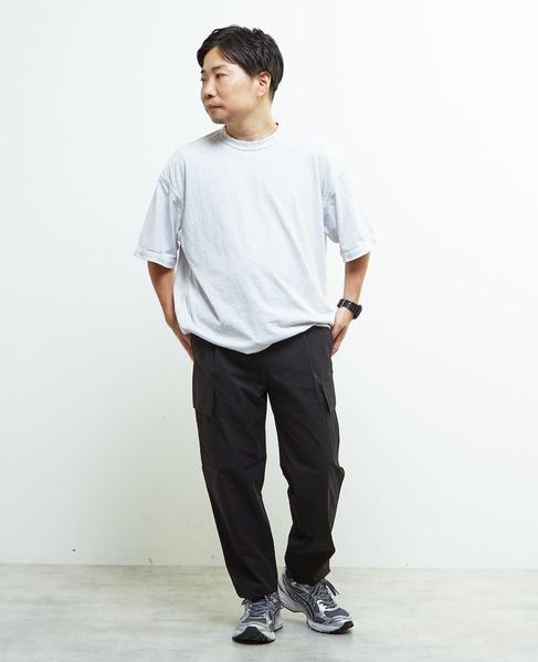 《WEB限定》【全6サイズ展開】クールエアストレッチテーパードカーゴパンツ 詳細画像 ブラック 13