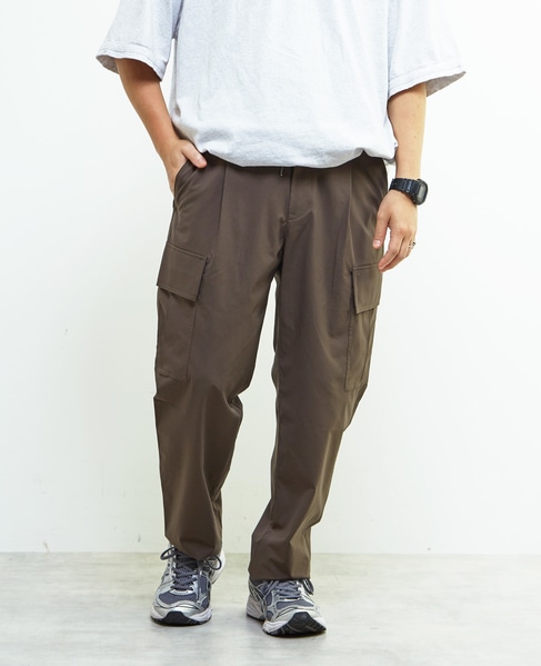 《WEB限定》【全6サイズ展開】クールエアストレッチテーパードカーゴパンツ 詳細画像 ブラック 2