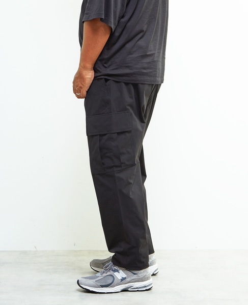 《WEB限定》【全6サイズ展開】クールエアストレッチテーパードカーゴパンツ 詳細画像 ブラック 22