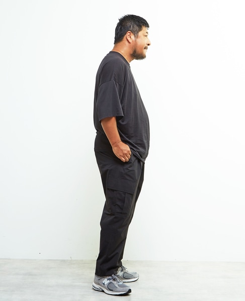 《WEB限定》【全6サイズ展開】クールエアストレッチテーパードカーゴパンツ 詳細画像 ブラック 24