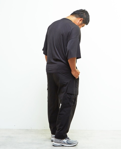 《WEB限定》【全6サイズ展開】クールエアストレッチテーパードカーゴパンツ 詳細画像 ブラック 25