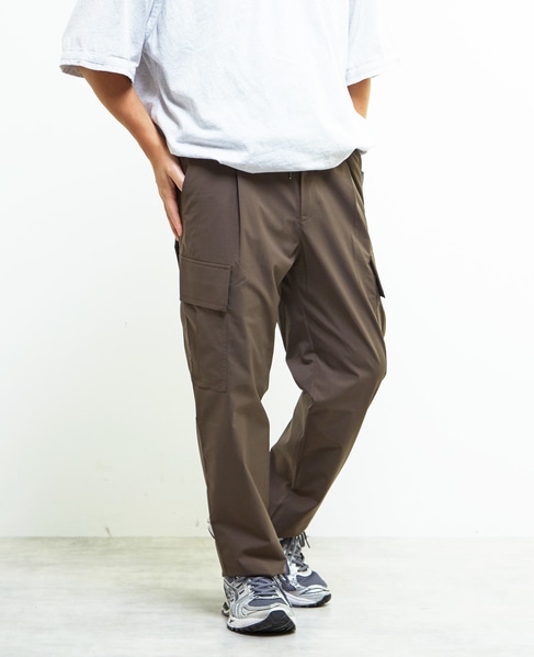 《WEB限定》【全6サイズ展開】クールエアストレッチテーパードカーゴパンツ 詳細画像 ブラック 4