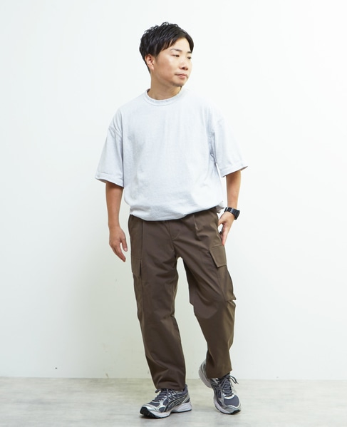 《WEB限定》【全6サイズ展開】クールエアストレッチテーパードカーゴパンツ 詳細画像 ブラック 6