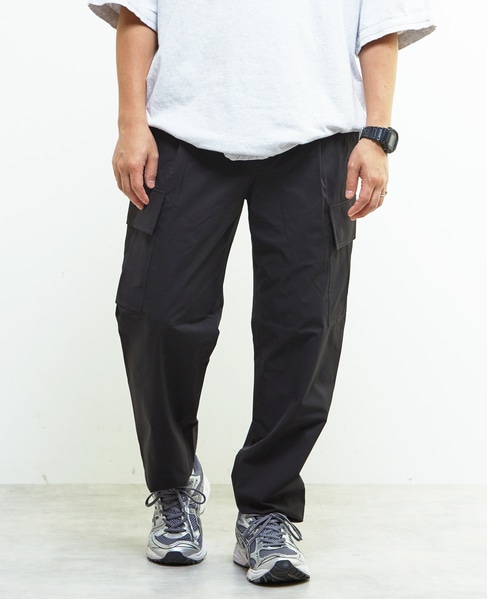 《WEB限定》【全6サイズ展開】クールエアストレッチテーパードカーゴパンツ 詳細画像 ブラック 8