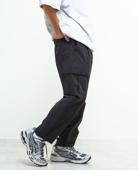 《WEB限定》【全6サイズ展開】クールエアストレッチテーパードカーゴパンツ 詳細画像 ブラック 9