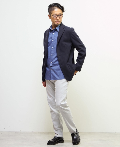 《WEB限定》【全6サイズ展開】ハイパーストレッチヘリンボーン5ポケットパンツ 詳細画像 ライトグレー 16