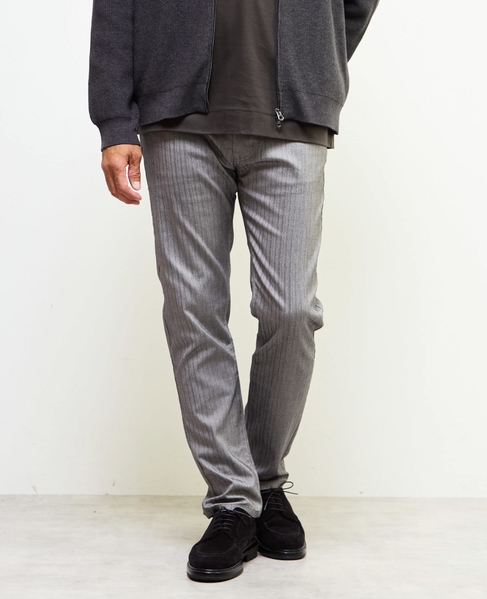 《WEB限定》【全6サイズ展開】ハイパーストレッチヘリンボーン5ポケットパンツ 詳細画像 ライトグレー 18