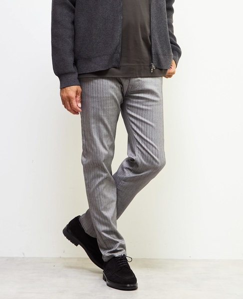 《WEB限定》【全6サイズ展開】ハイパーストレッチヘリンボーン5ポケットパンツ 詳細画像 ライトグレー 19