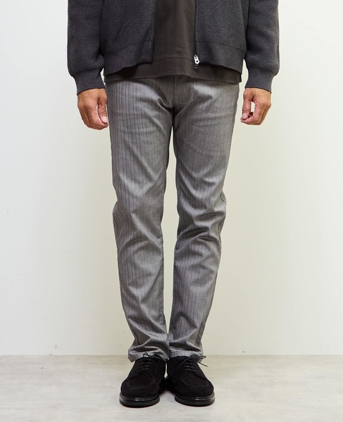《WEB限定》【全6サイズ展開】ハイパーストレッチヘリンボーン5ポケットパンツ 詳細画像 ライトグレー 2