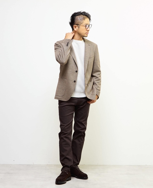 《WEB限定》【全6サイズ展開】ハイパーストレッチヘリンボーン5ポケットパンツ 詳細画像 ライトグレー 28