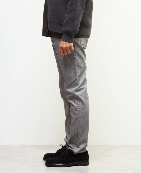 《WEB限定》【全6サイズ展開】ハイパーストレッチヘリンボーン5ポケットパンツ 詳細画像 ライトグレー 3