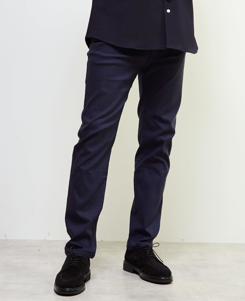《WEB限定》【全6サイズ展開】ハイパーストレッチヘリンボーン5ポケットパンツ 詳細画像 ネイビー 1