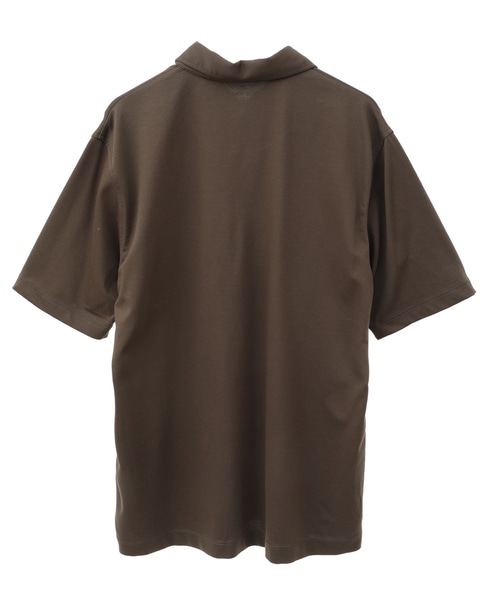 《WEB限定》ICE PACK NYLON ホリゾンタルカラーポロシャツ | 接触冷感 / 速乾 詳細画像 ブラウン 3