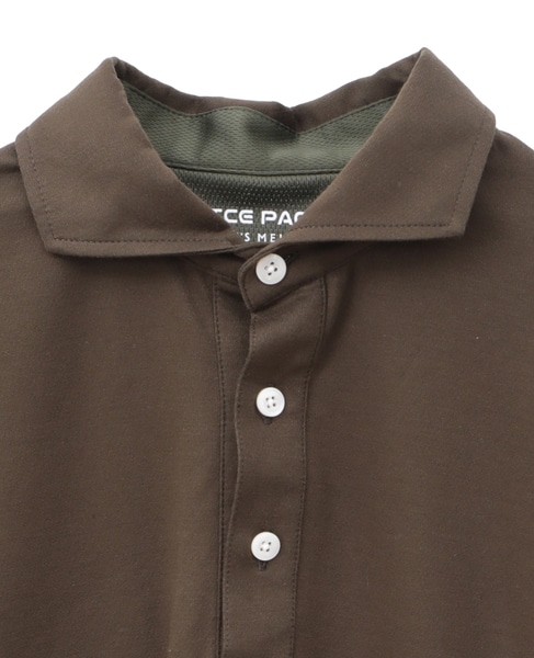 《WEB限定》ICE PACK NYLON ホリゾンタルカラーポロシャツ | 接触冷感 / 速乾 詳細画像 ブラウン 4