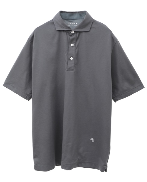 《WEB限定》ICE PACK NYLON ホリゾンタルカラーポロシャツ | 接触冷感 / 速乾 詳細画像 チャコールグレー 2