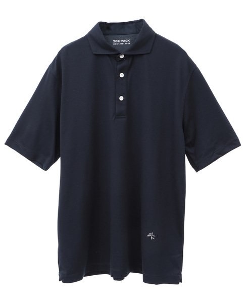 《WEB限定》ICE PACK NYLON ホリゾンタルカラーポロシャツ | 接触冷感 / 速乾 詳細画像 ネイビー 2