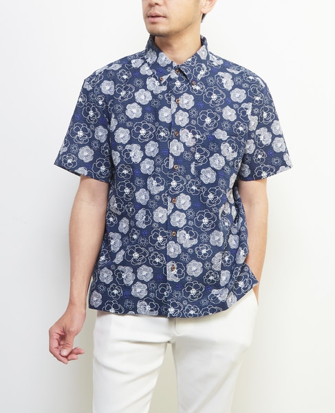 《限定展開》オキナワシャツ | ワッフルサッカー 詳細画像 フラワーＢ 1