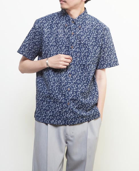 《限定展開》オキナワシャツ | ワッフルサッカー 詳細画像 ネイビー 1