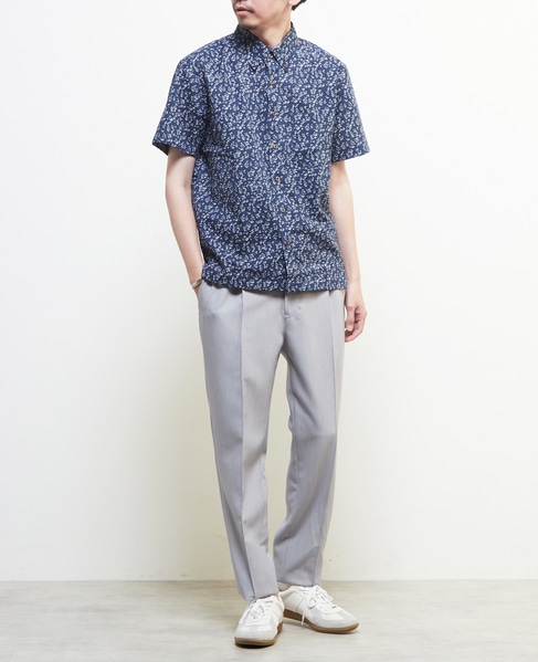 《限定展開》オキナワシャツ | ワッフルサッカー 詳細画像 ネイビー 6