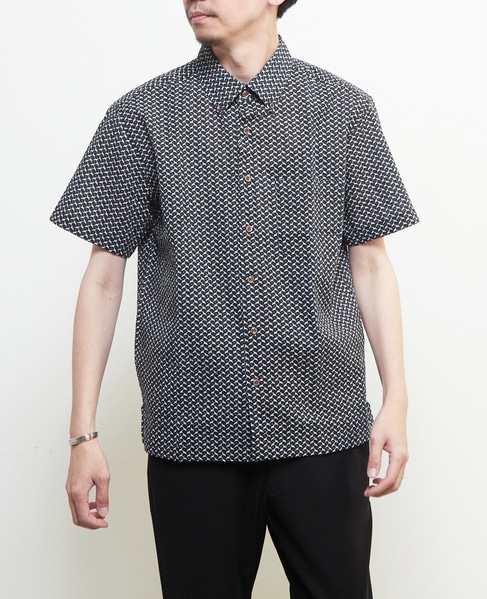 《限定展開》オキナワシャツ | ワッフルサッカー 詳細画像 ブラック 2